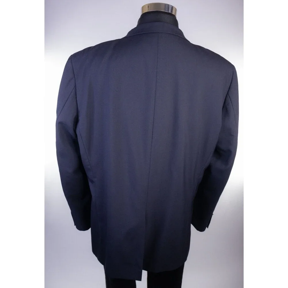 Club Room Charter Club Blazer Sz 48L Navy Gold Button Wool 2 Button Blazer Coat